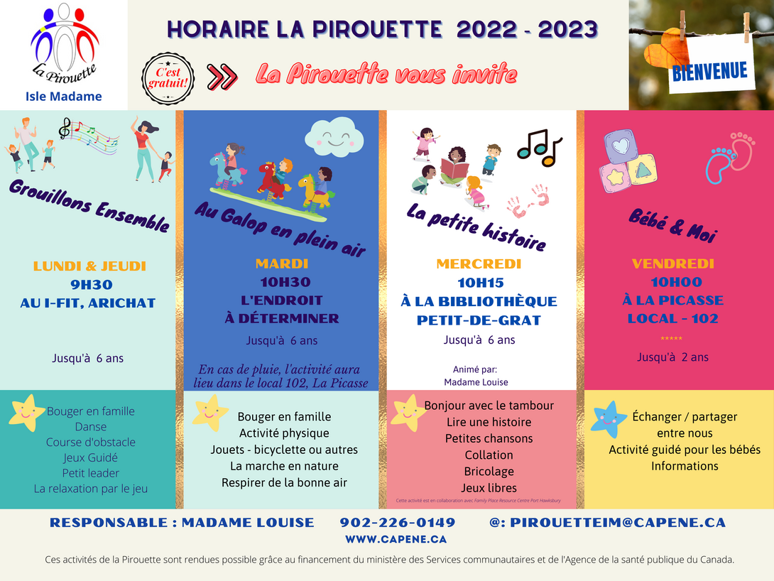 Horaire La Pirouette 2022 2023